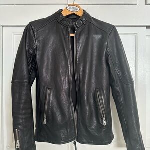 All Saints Cora Black Leather Jacket